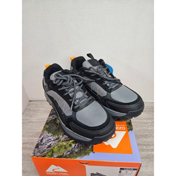 Ozark Trail Mens Waterproof Low Hiking‎ Shoes Black Grey Size 8 - Picture 2 of 7